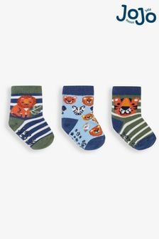 JoJo Maman Bébé Indigo 3-Pack Safari Socks (312832) | 47 QAR