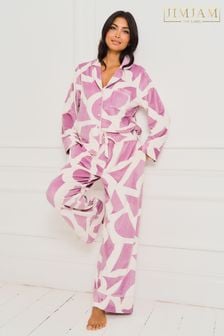 Jim Jam The Label Zweiteiliges Pyjama-Set mit Print, Rosa (312843) | 29 €