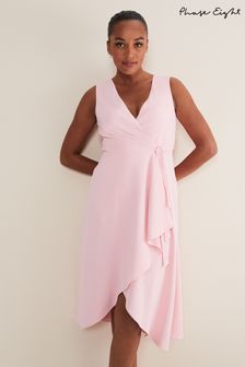 Phase Eight Pink Julissa Sleeveless Ruffle Wrap Midi Dress (312889) | €79