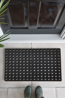 Black Mini Hearts Doormat (313066) | kr179