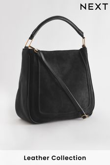Black Leather Suede Shoulder Bag (313591) | OMR32