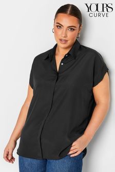 Yours Curve Black Button Through Shirt (313911) | OMR13