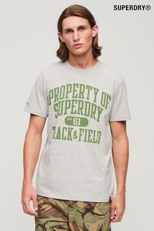 Superdry Grey Athletic College Graphic T-Shirt (313956) | SGD 58