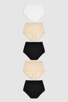 Black/White/Nude Full Brief Cotton Knickers 5 Pack (314046) | ₪ 35