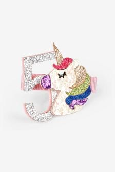 JoJo Maman Bébé Pink 5 Birthday Glitter Clip (314058) | HK$57