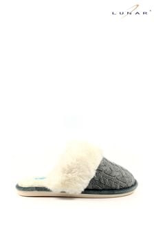 Lunar Grey Nika Fur Trim Slippers (314632) | 31 €