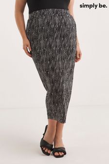 Simply Be Zebra Plisse Midi Black Skirt (314795) | €13.50