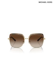 Michael Kors Gold Greenpoint Metal Framed Sunglasses (314810) | €278