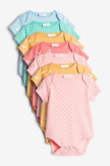 Multicolour Baby 7 Pack Short Sleeve Bodysuits (315493) | $42 - $51