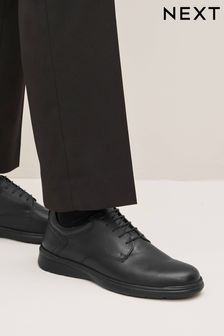 Black - Wide Fit - Leather Derby Shoes (316046) | kr730