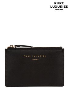 Pure Luxuries London Black Pinner Leather Coin Purse