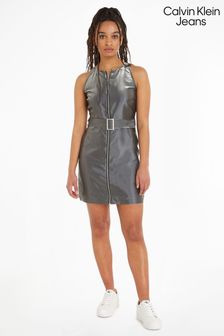 Серебристое платье мини с эффектом металлик Calvin Klein Jeans (316297) | €81