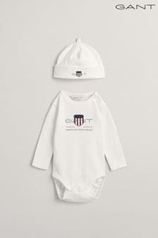 GANT Baby Archive Shield Logo Bodysuit and Beanie Set (316425) | 69 €