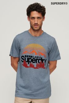 Modra - Superdry majica s kratkimi rokavi in grafiko Great Outdoors (316555) | €43