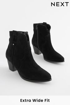 Črna - Usnjeni kavbojski/kavbojski škornji Forever Comfort® (316703) | €55