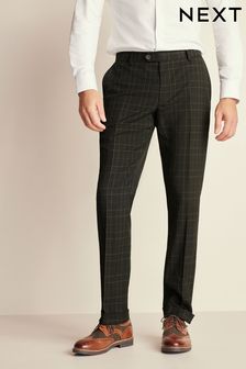 Green Slim Slim Fit Trimmed Check Suit Trousers (317175) | €66