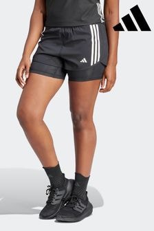 adidas Black 3 Strip 2-in-1 Shorts (317295) | $77