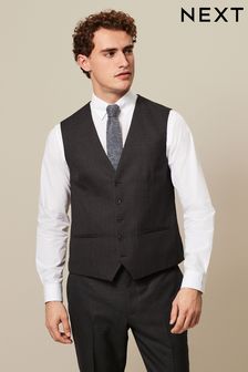Brown Textured Wool Suit: Waistcoat (317516) | SGD 88