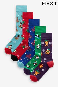 Christmas Pattern 5 Pack Christmas Novelty Socks (317559) | €14