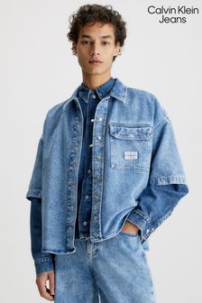 Синяя свободная джинсовая рубашка с короткими рукавами Calvin Klein Jeans (317795) | €56