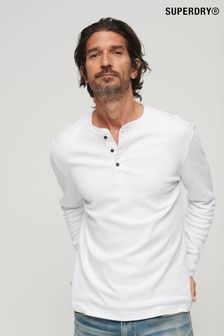 Superdry White Mid Weight Long Sleeve Henley Jumper (318140) | €44