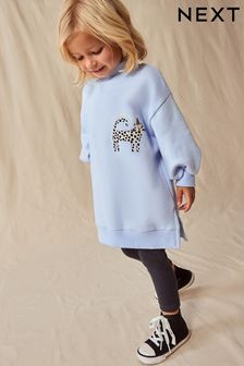 Blue Long Sleeve Sweat Dress (3mths-7yrs) (318258) | AED47 - AED60