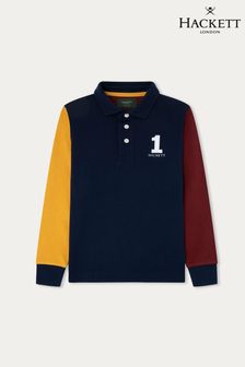 Camiseta de rugby azul para niños de Hackett (318300) | 113 €