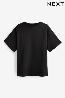 Črna - Debela prevelika majica s kratkimi rokavi (3–16 let) (318353) | €7 - €10