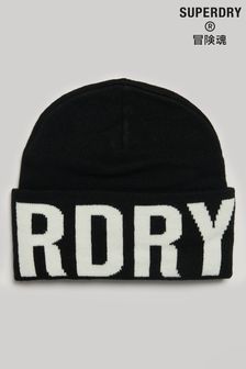 Superdry Black Branded Knitted Beanie Hat (318425) | €13