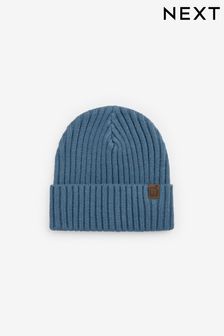 Mineral Blue Knitted Rib Beanie Hat (1-16yrs) (318546) | CA$11 - CA$21