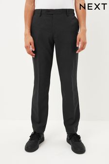 Charcoal Grey Tailored Machine Washable Plain Front Formal Trousers (318841) | €25