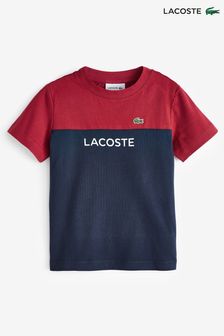 Rot - Lacoste Kinder T-Shirt aus Baumwolle mit Farbblockdesign und Logo (318949) | 55 € - 62 €