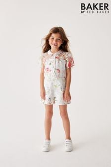 Baker by Ted Baker Floral Burnout White Playsuit (319095) | €48 - €55