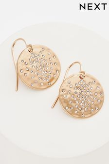 Gold Tone Sparkle Disc Earrings (319155) | LEI 63