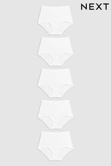 White Full Brief Cotton Knickers 5 Pack (319213) | OMR5