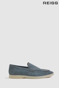 Reiss Light Blue Kason Suede Slip-On Loafers (319310) | 1,308 QAR