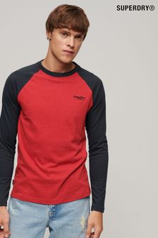 Superdry Red Essential baseball Long Sleeve Top (319331) | SGD 52
