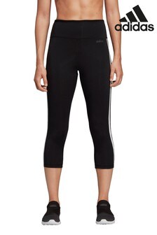 Leggings adidas D2M coupe courte 3/4 taille haute noirs