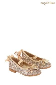 Angels Face Gold Glitterati Toddler Pumps (319487) | AED119