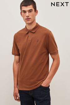 Brown Bronze Regular Fit Short Sleeve Pique Polo Shirt (319702) | $27
