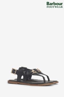 Barbour® Black Vivienne Leather Sandals (319736) | 629 QAR
