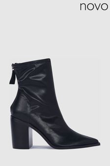 Novo Black Kitka Block Heel Point Toe Sock Ankle Boots (320456) | 30 €