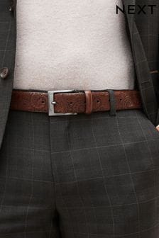 Brown Leather Paisley Patterned Belt (320480) | €12.50