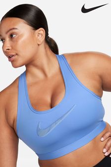 Синий - Спортивный бюстгальтер со средней степенью поддержки и логотипом-галочкой Nike (320709) | €55