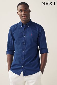 Синий кобальт - Зауженный крой - Оксфордская рубашка с длинными рукавами (321102) | €25