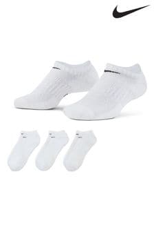 Nike White 3 Pack Everyday Cushioned Trainer Socks Adult (321356) | kr156