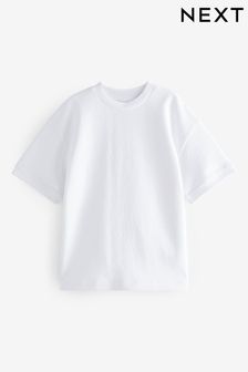 White Relaxed Fit Heavyweight T-Shirt (3-16yrs) (321659) | €8 - €15