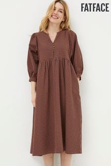 FatFace Brown Ceil Gingham Midi Dress (321711) | kr896