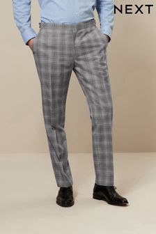 Light Grey Tailored Fit Textured Suit: Trousers (321992) | €78