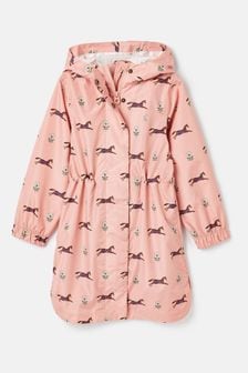 Joules Rainford Pink Horse Waterproof Packable Raincoat With Hood (322532) | AED194 - AED210